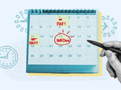 Calendar with dates circled showing 15/3 credit hack