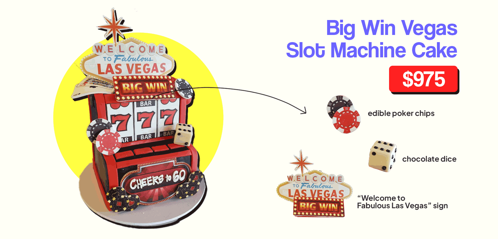 Big Win Vegas Slot Machine cake