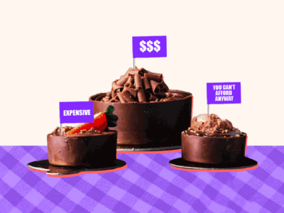 Three very expensive chocolate cakes