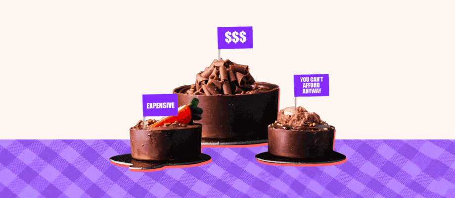 Three very expensive chocolate cakes