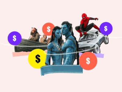 Collage of characters from the most expensive movies ever made